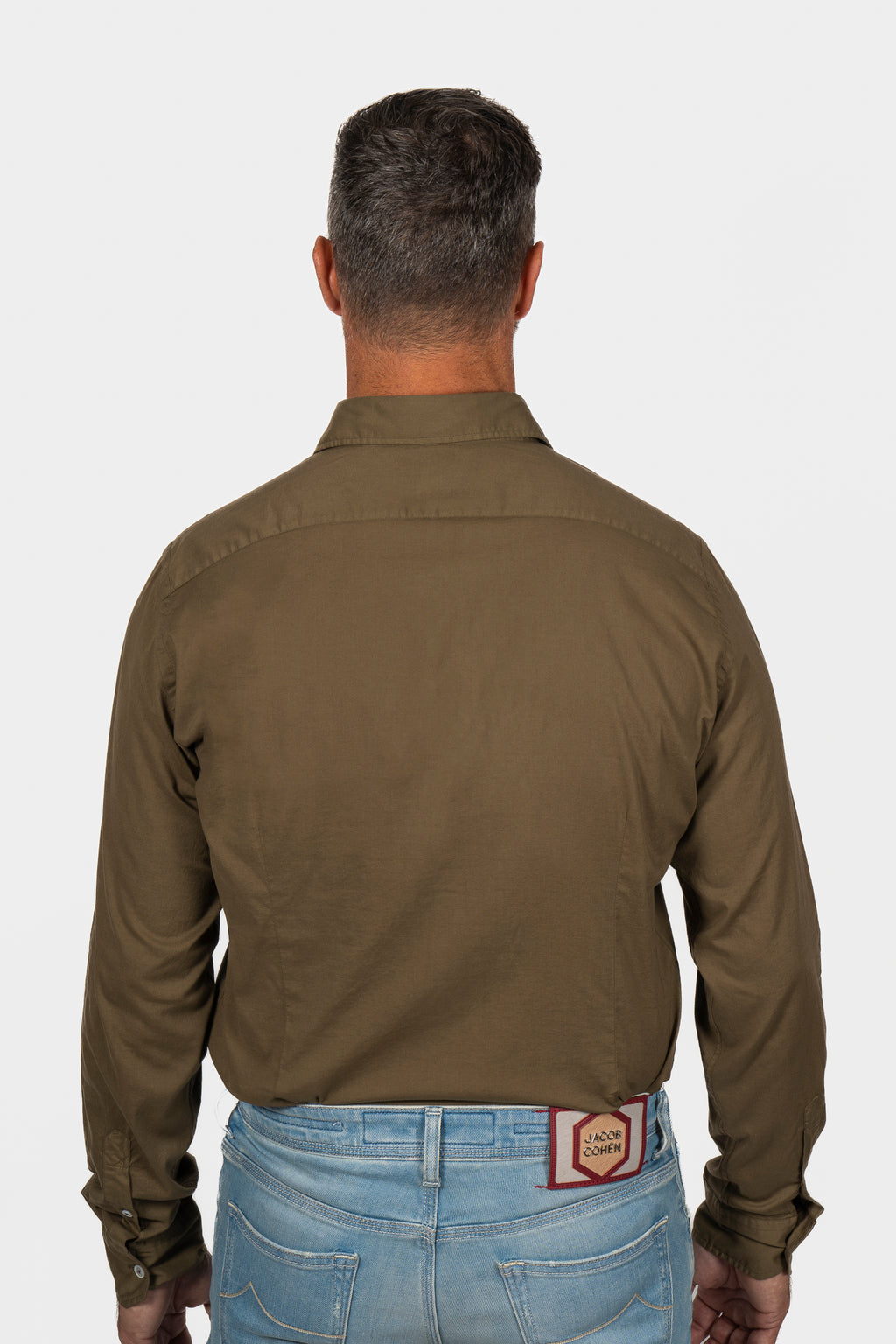FEDELI | Soft Cotton Shirt | Khaki Green