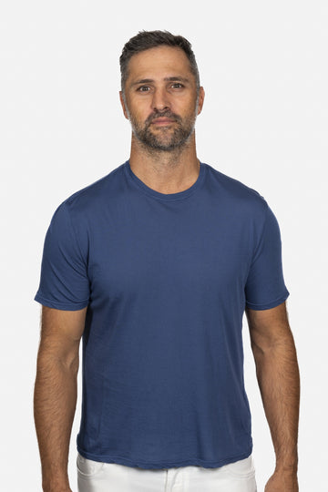 FEDELI Dark Blue Soft Cotton T-Shirt