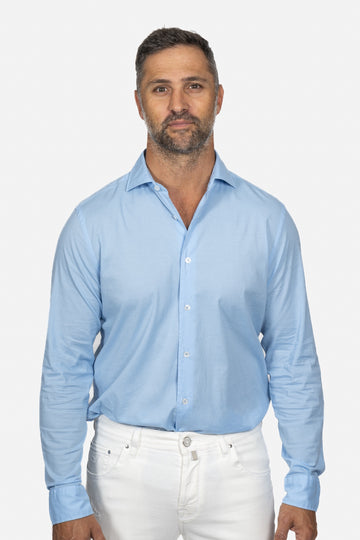 FEDELI Sky Blue Soft Cotton Shirt