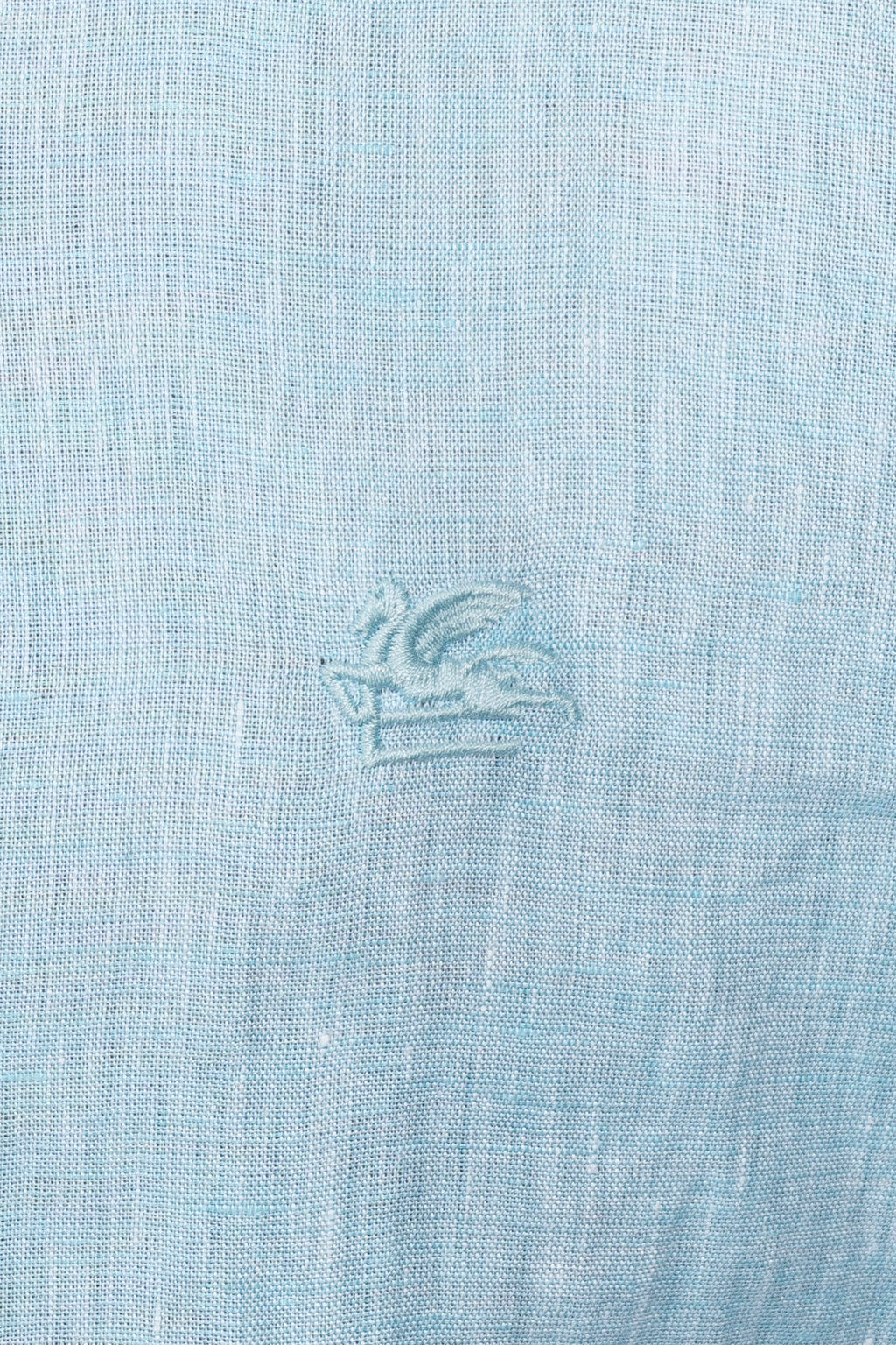 ETRO | Regular Fit Linen Shirt | Aqua