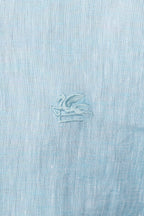 ETRO | Regular Fit Linen Shirt | Aqua