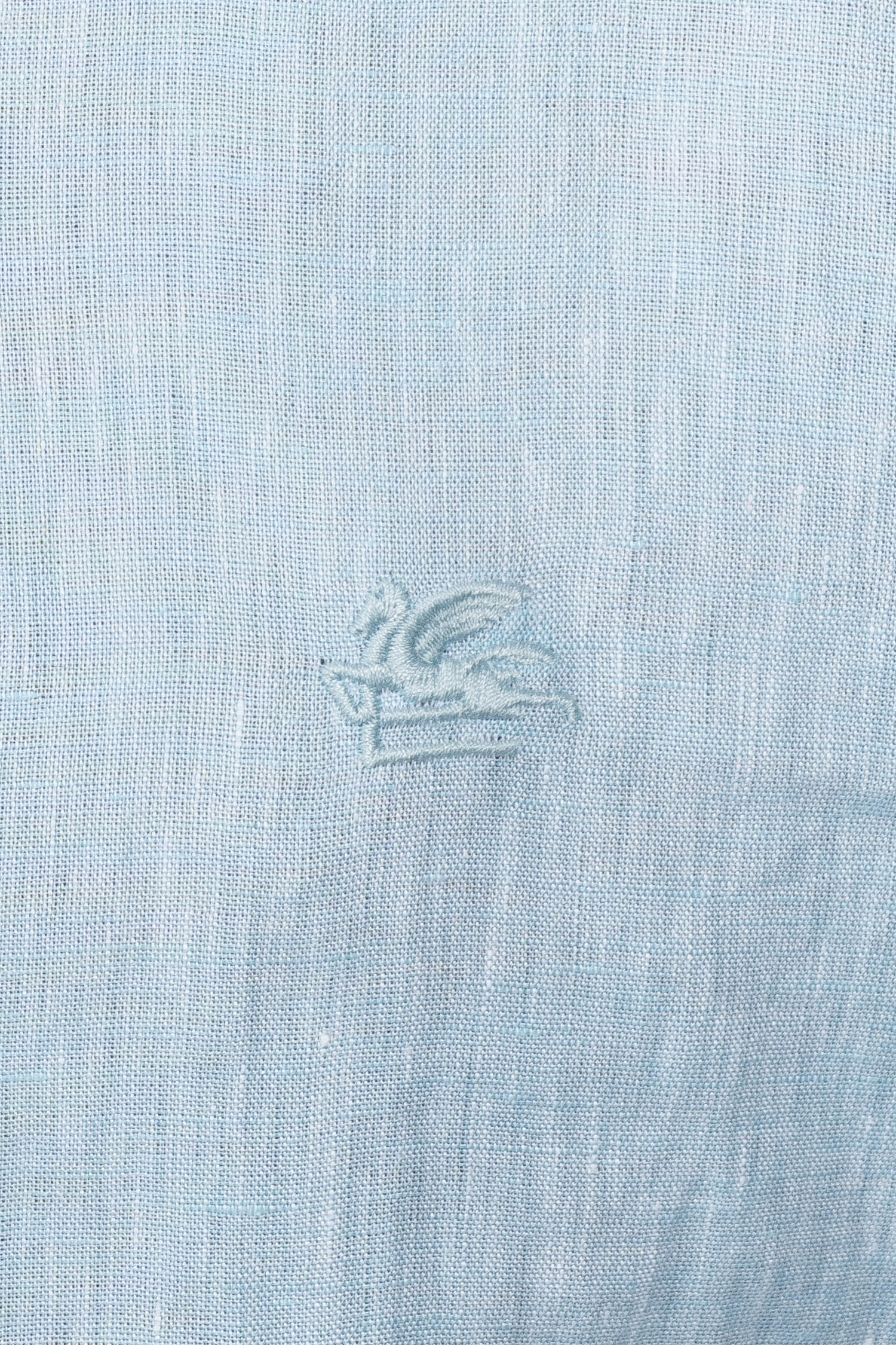 ETRO | Regular Fit Linen Shirt | Aqua