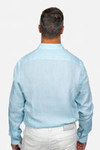 ETRO | Regular Fit Linen Shirt | Aqua