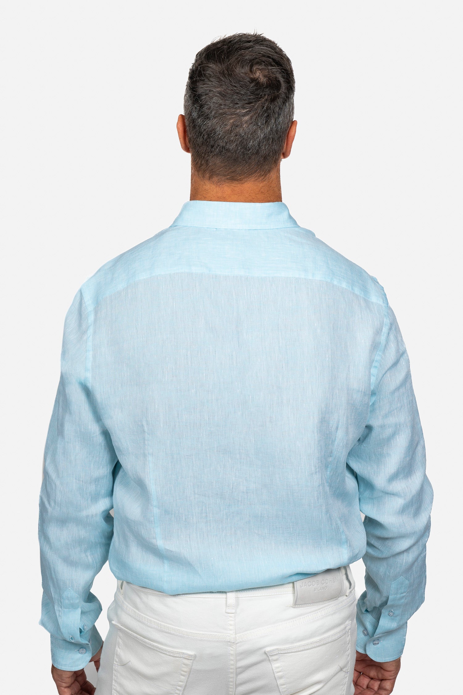 ETRO | Regular Fit Linen Shirt | Aqua