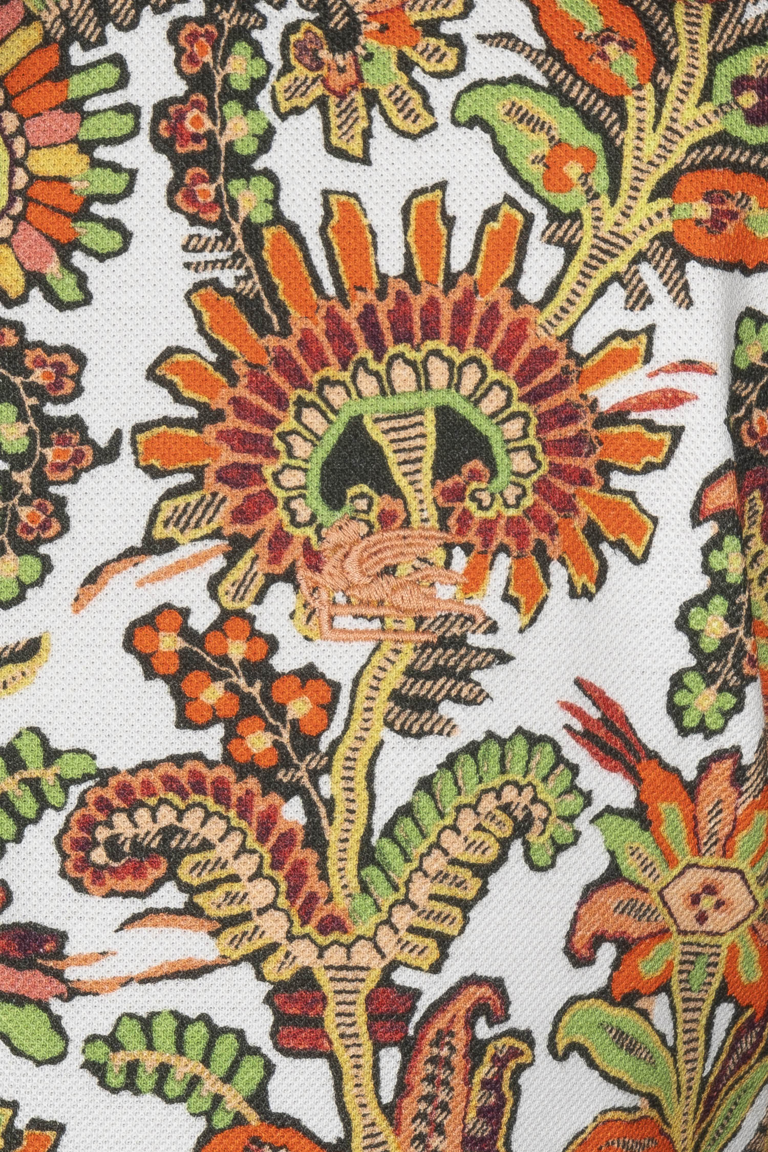 ETRO | Floral Polo | Neon Orange