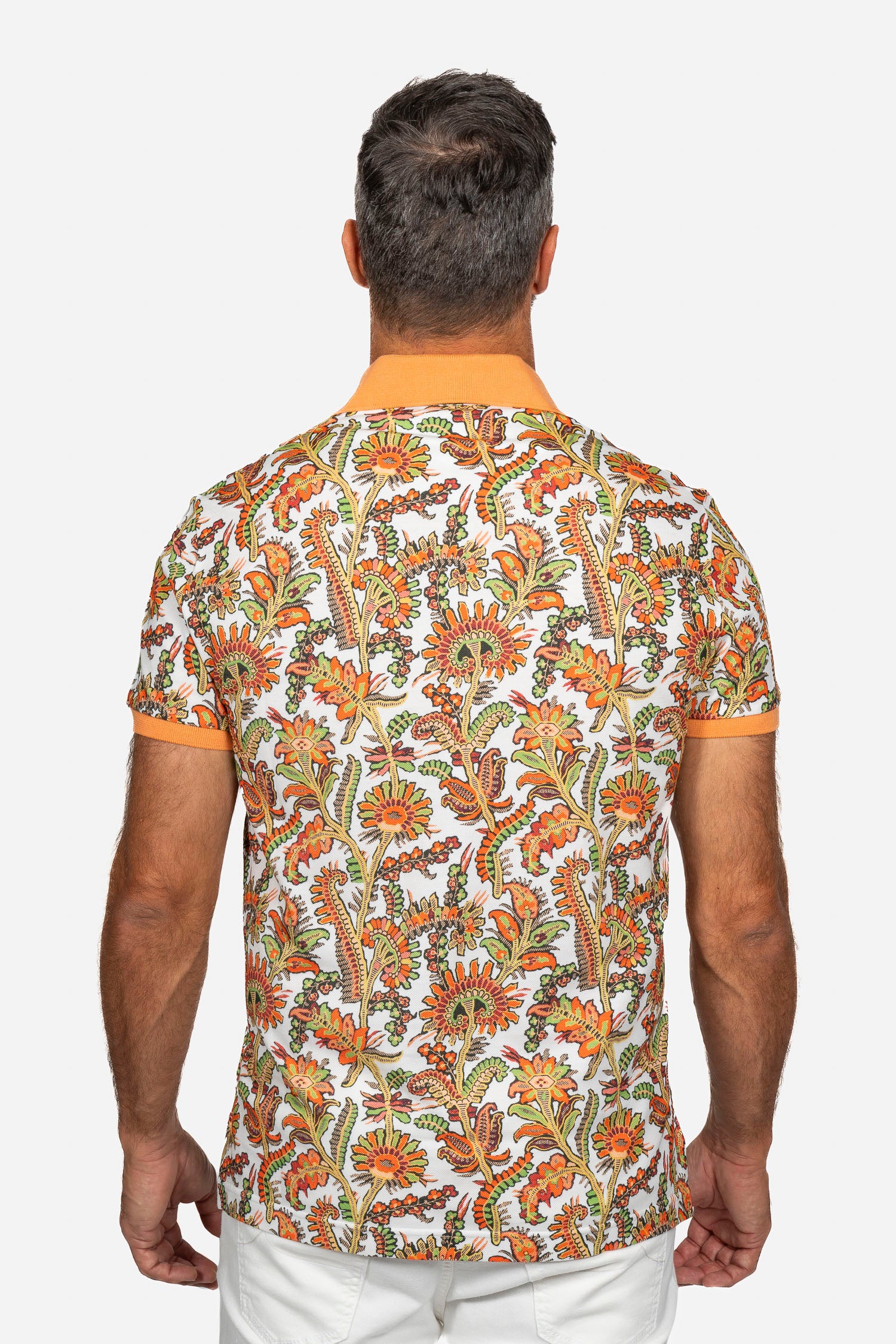 ETRO | Floral Polo | Neon Orange