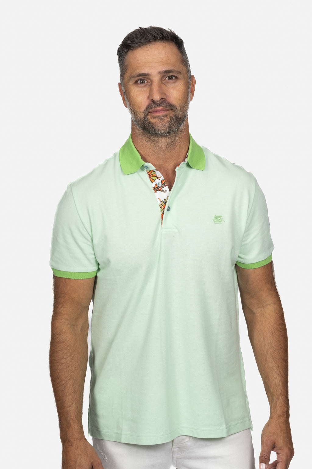 ETRO | Polo With Contrast | Neon Lime