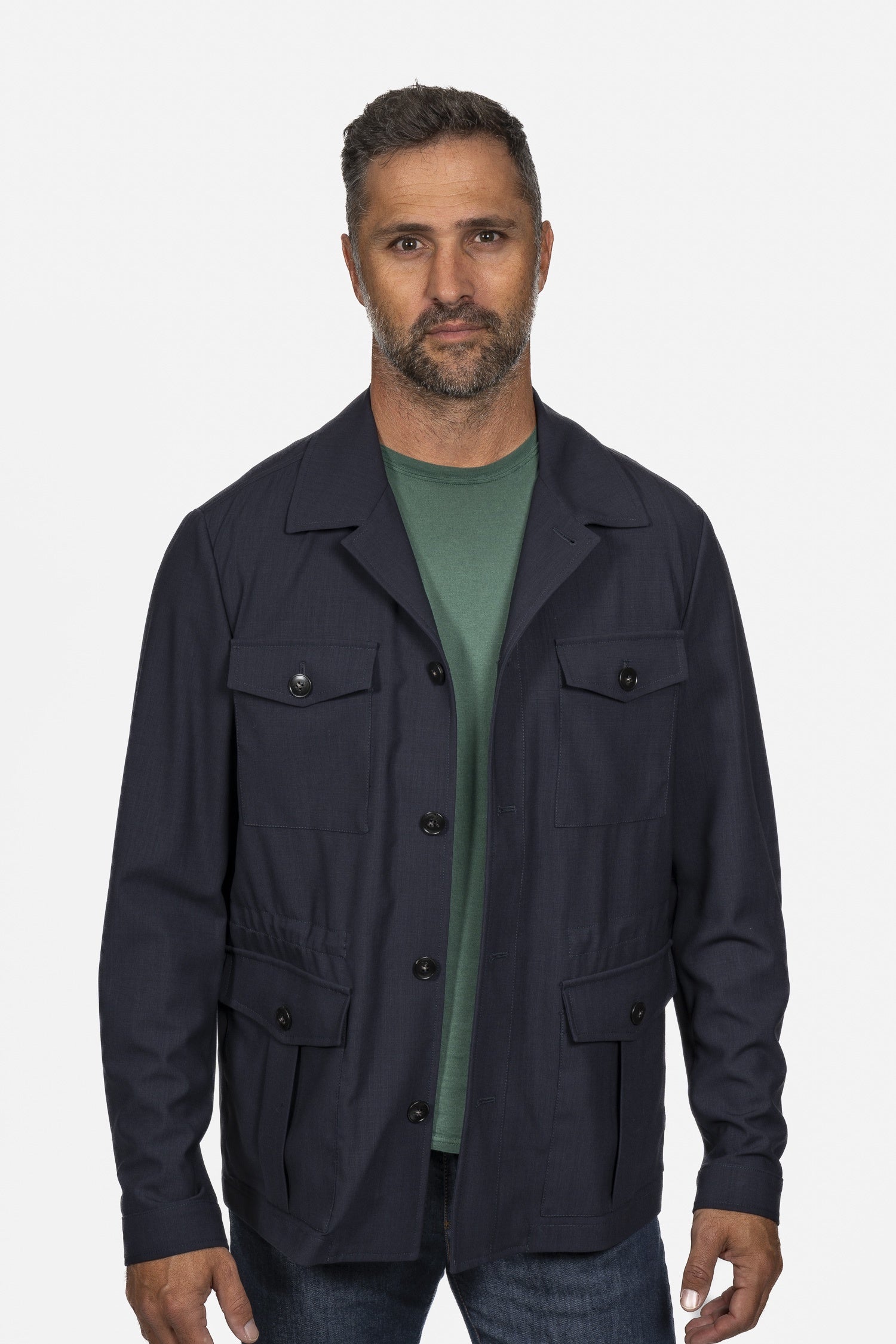CANALI | Wool Safari Jacket | Navy