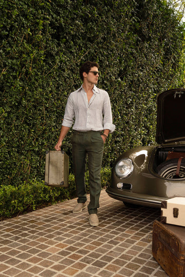 MITCHELL OGILVIE TAILORING Forest 1 Pleat Trousers With Tabs