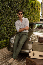 MITCHELL OGILVIE TAILORING | 1 Pleat Trousers With Tabs | Forest