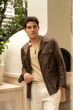 MITCHELL OGILVIE TAILORING | 1 Pleat Linen Trousers With Tabs | Beige