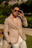 BRUNELLO CUCINELLI | Linen, Wool & Silk Prince Of Wales Jacket | Carrot
