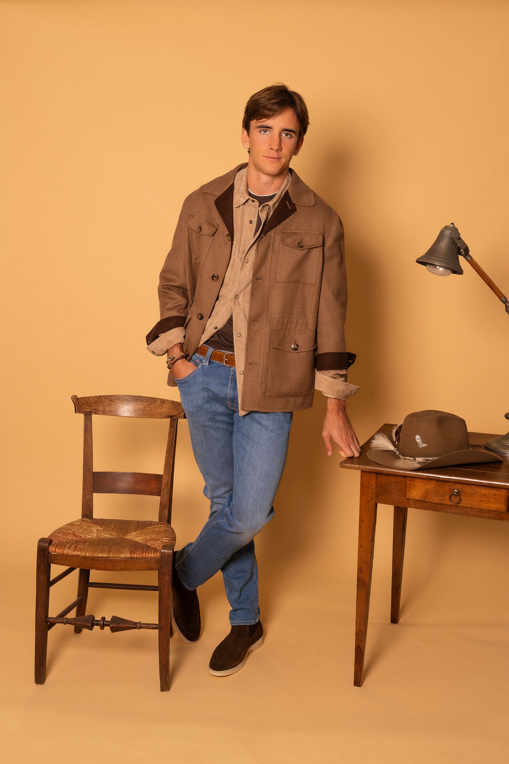 CANALI | Wool Safari Coat | Tan