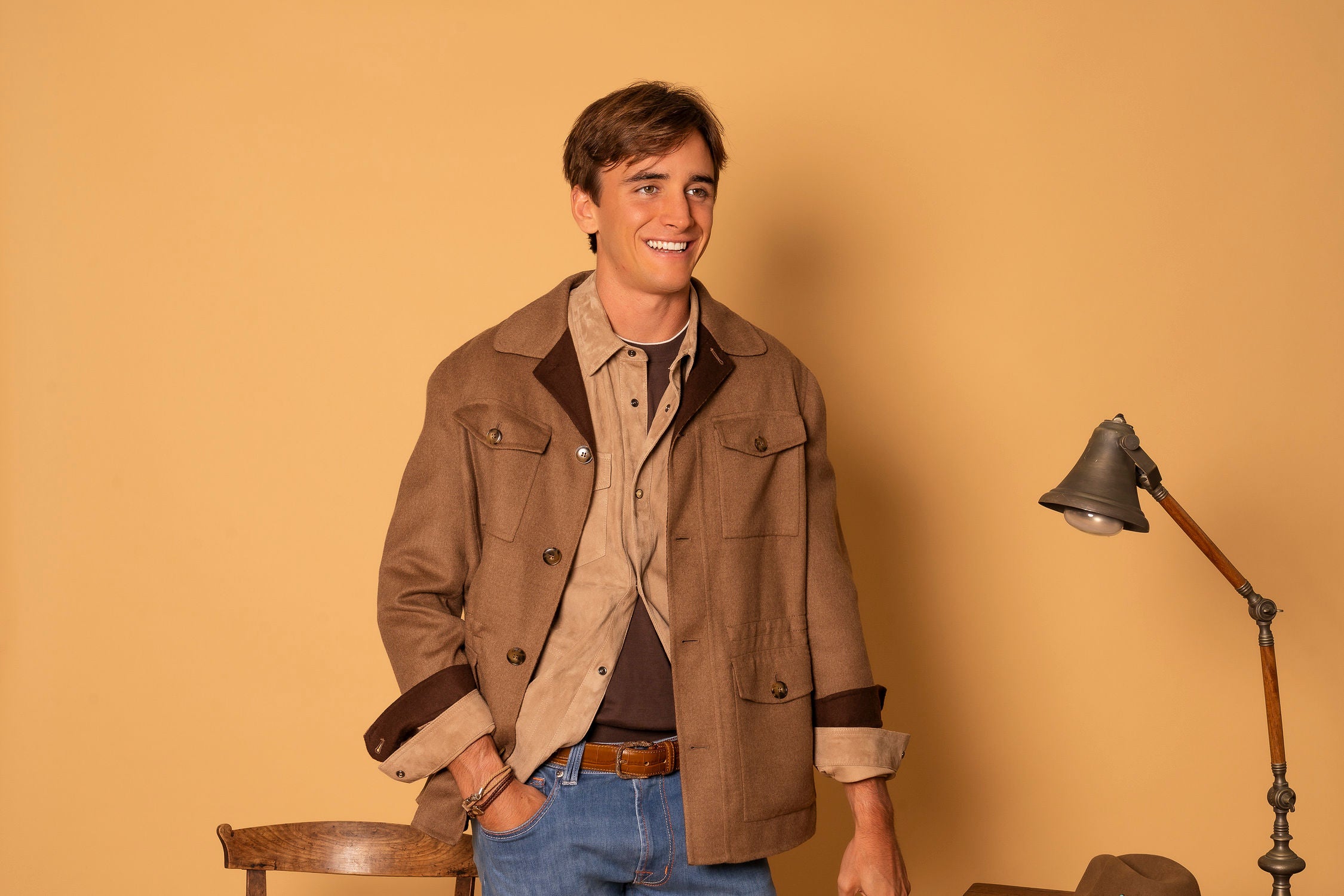 CANALI | Wool Safari Coat | Tan