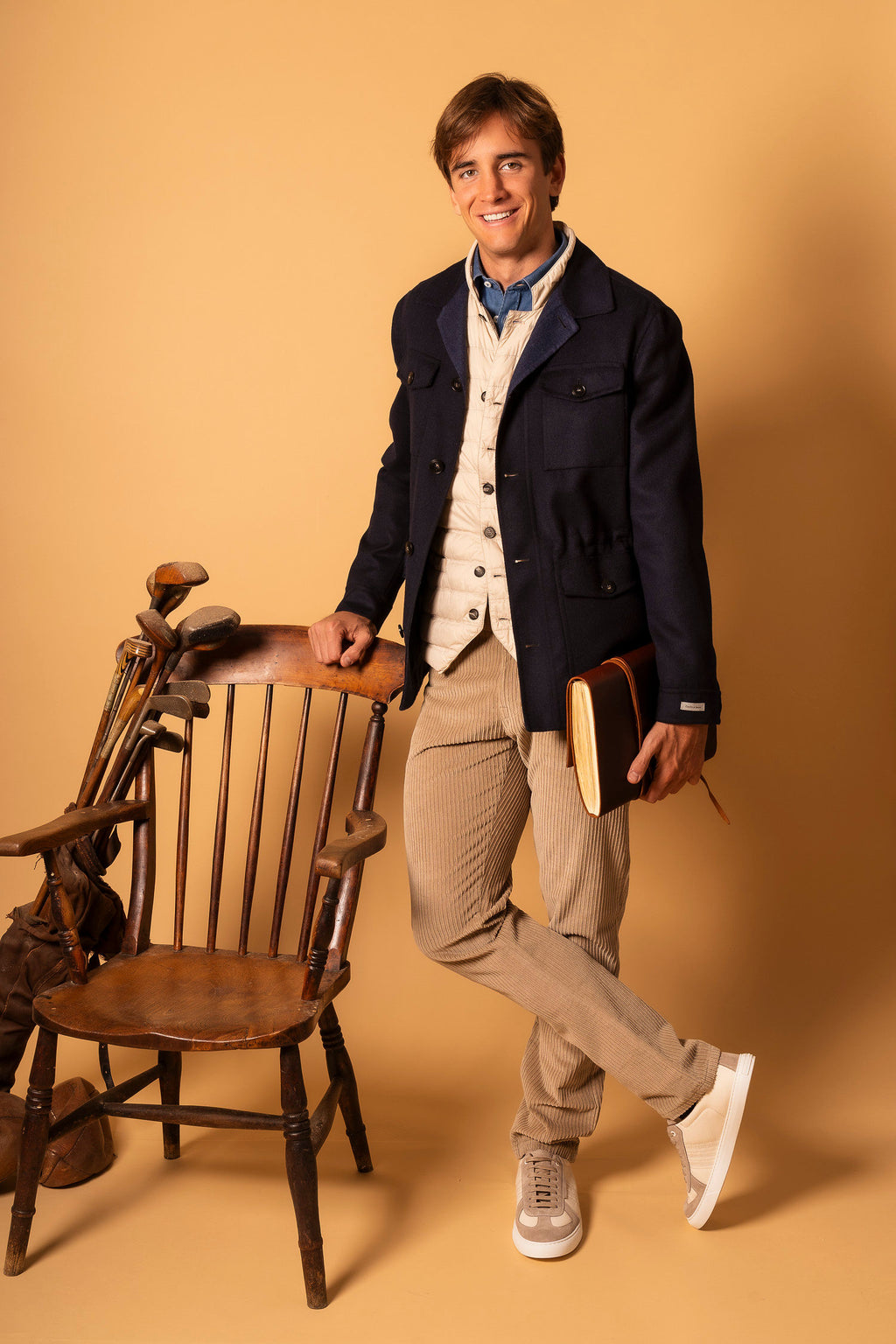 CANALI | Wool Safari Coat | Navy