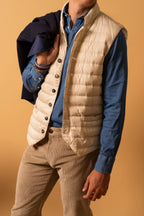 CANALI | Chambray Slim-Collar Shirt | Mid-Blue