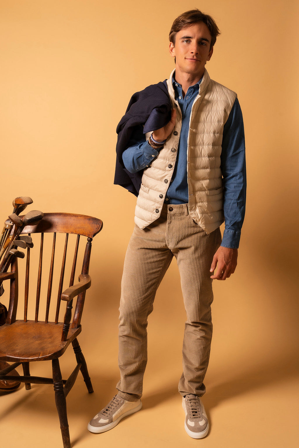 CANALI | Chambray Slim-Collar Shirt | Mid-Blue