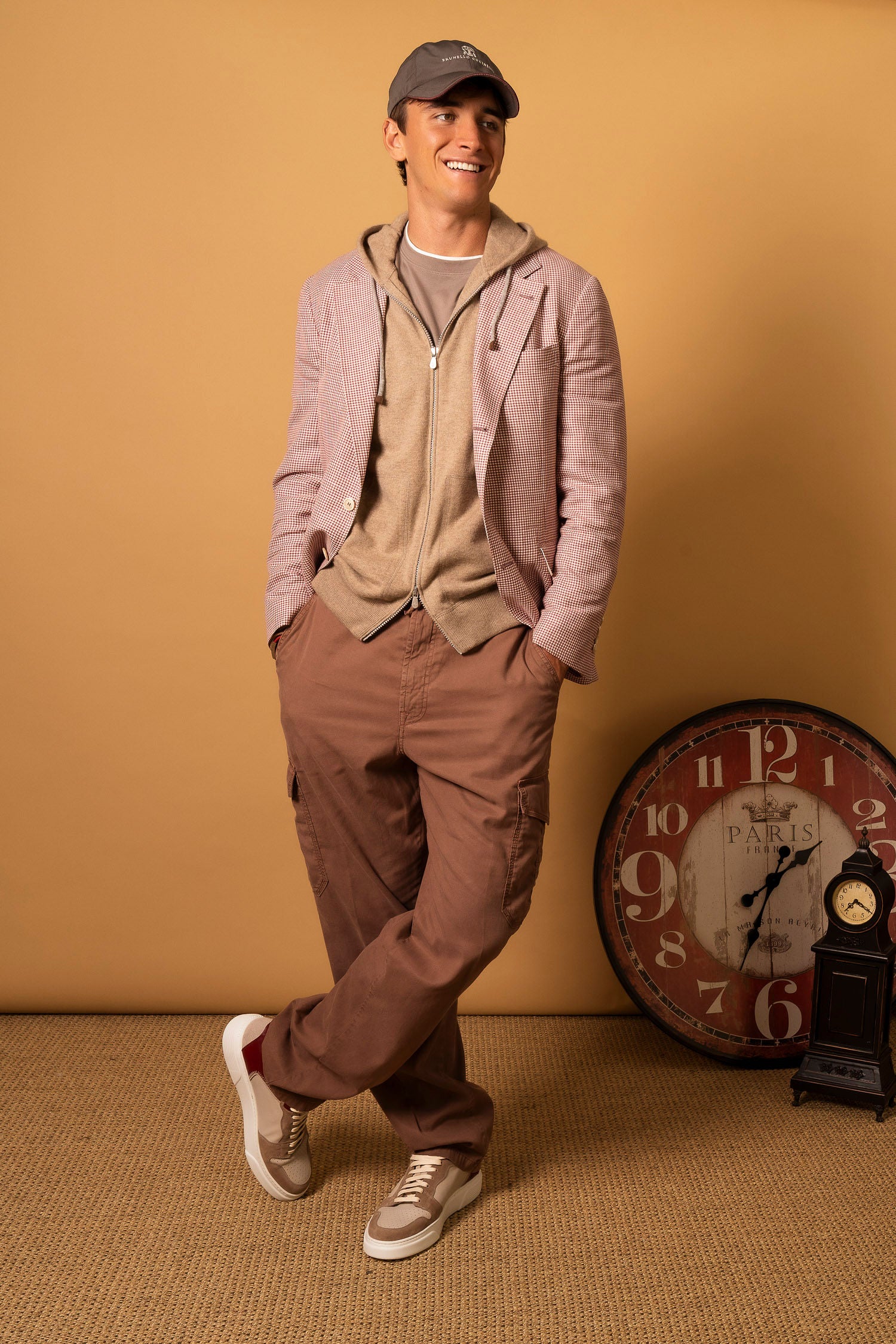 BRUNELLO CUCINELLI | Wool Linen And Silk Jacket | Red & Cream