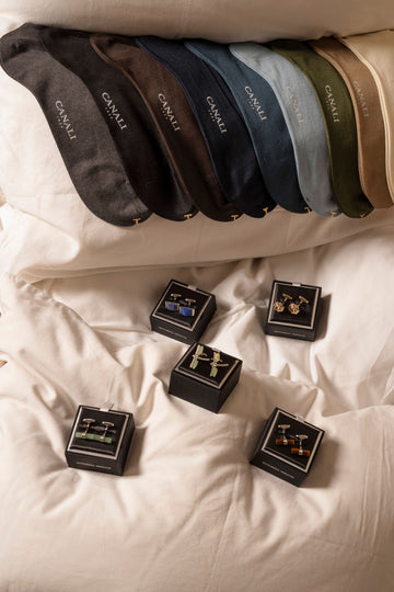 CANALI Cream Cotton Socks