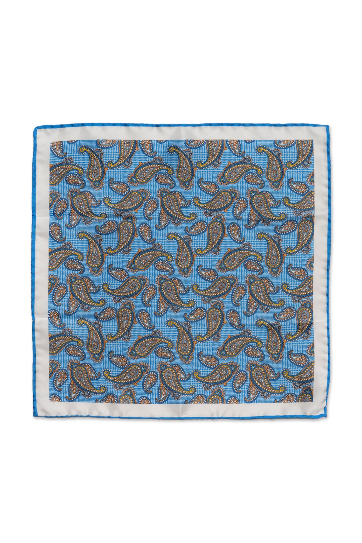MITCHELL OGILVIE | Paisley Pocket Square | Blue