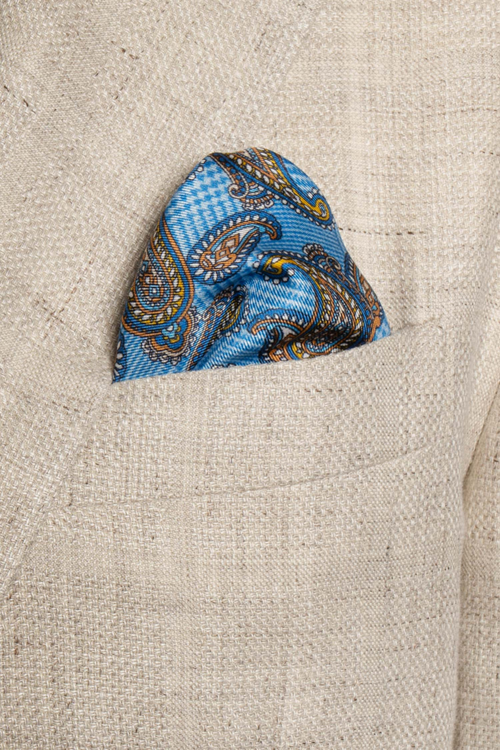 MITCHELL OGILVIE | Paisley Pocket Square | Blue