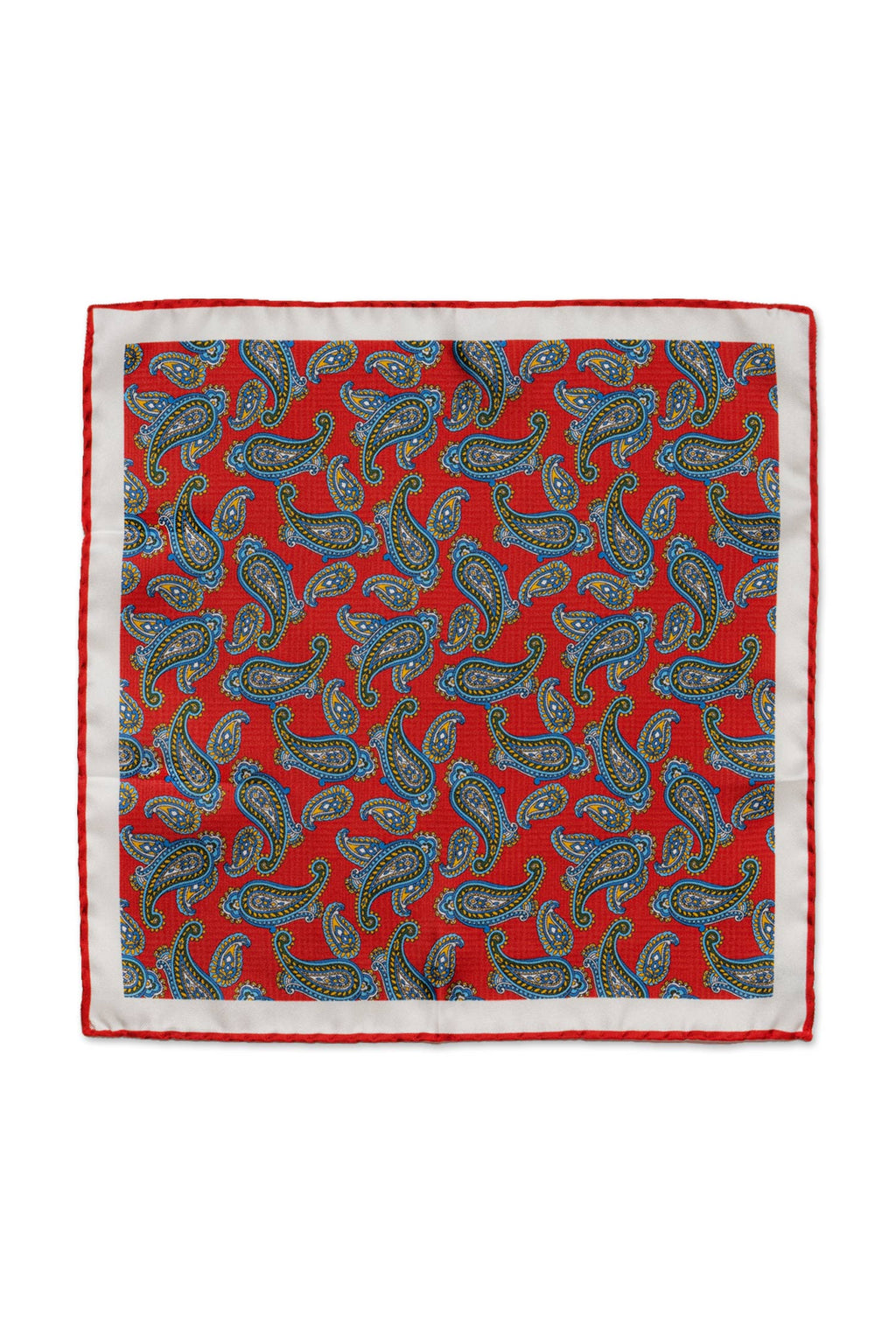 MITCHELL OGILVIE | Paisley Pocket Square | Red