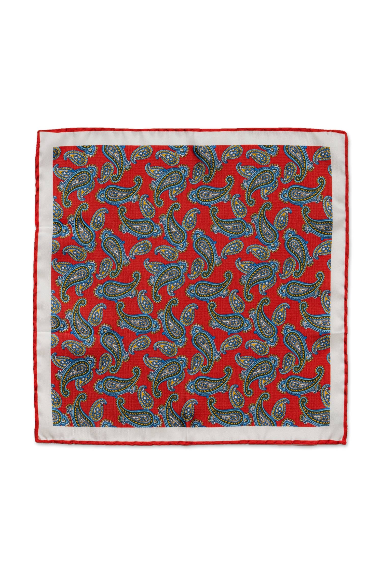 MITCHELL OGILVIE | Paisley Pocket Square | Red