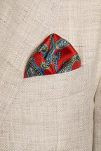 MITCHELL OGILVIE | Paisley Pocket Square | Red