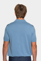CANALI | 3-Button Neck Polo | Blue