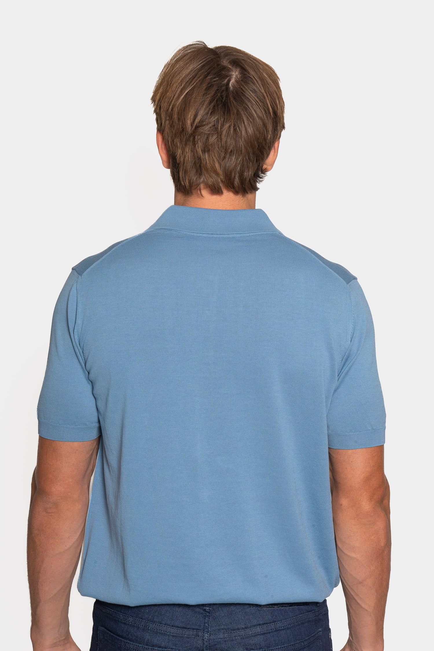 CANALI | 3-Button Neck Polo | Blue