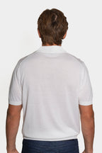 CANALI | Suede Trim Polo | White