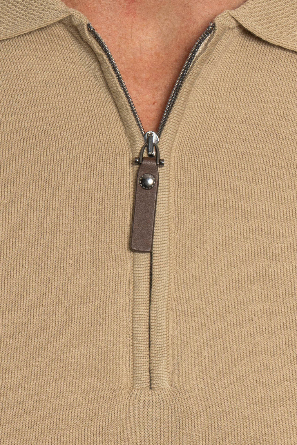 CANALI | Polo With Trim On Collar | Camel
