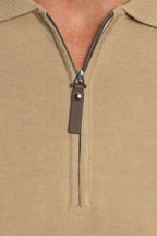 CANALI | Polo With Trim On Collar | Camel