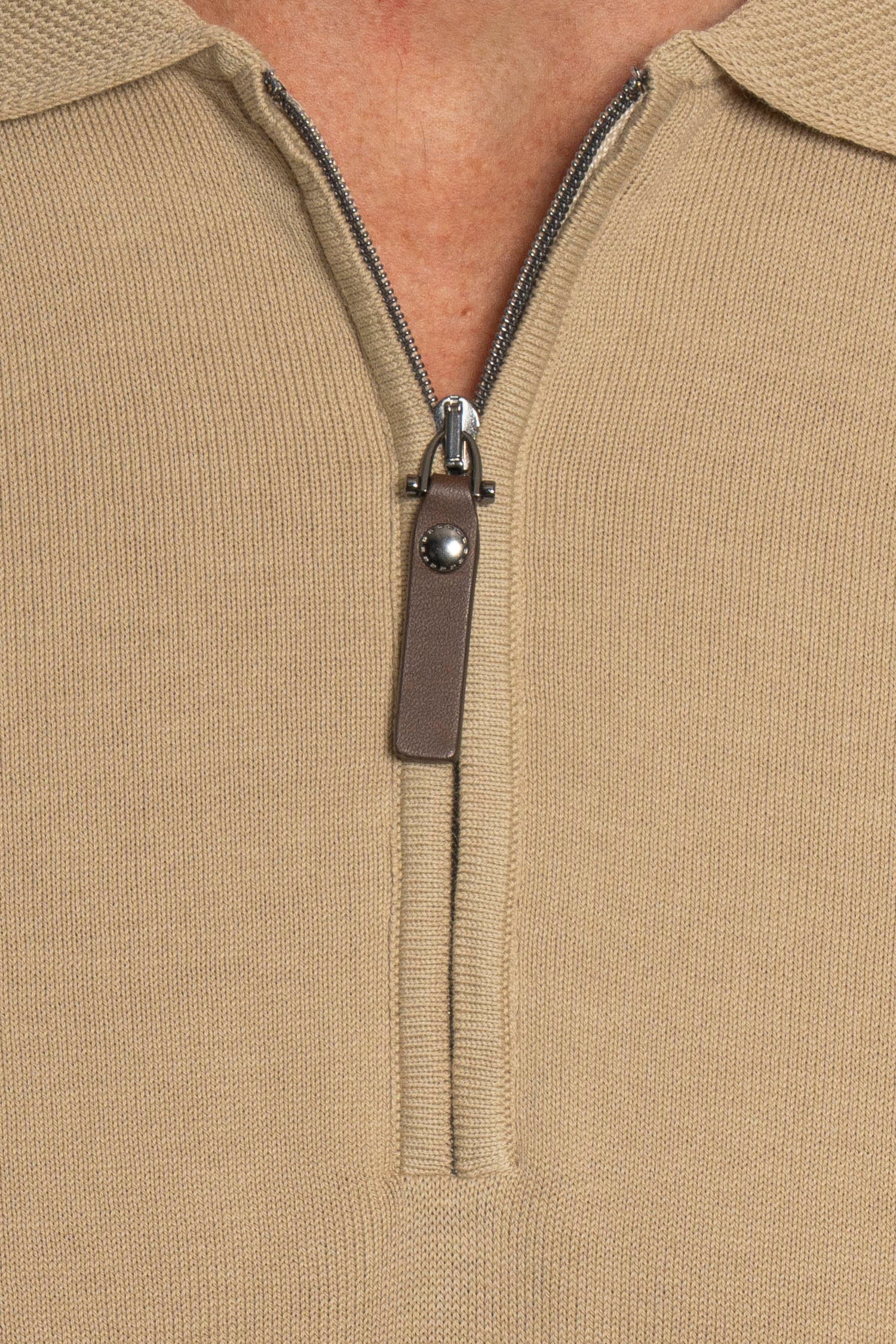 CANALI | Polo With Trim On Collar | Camel