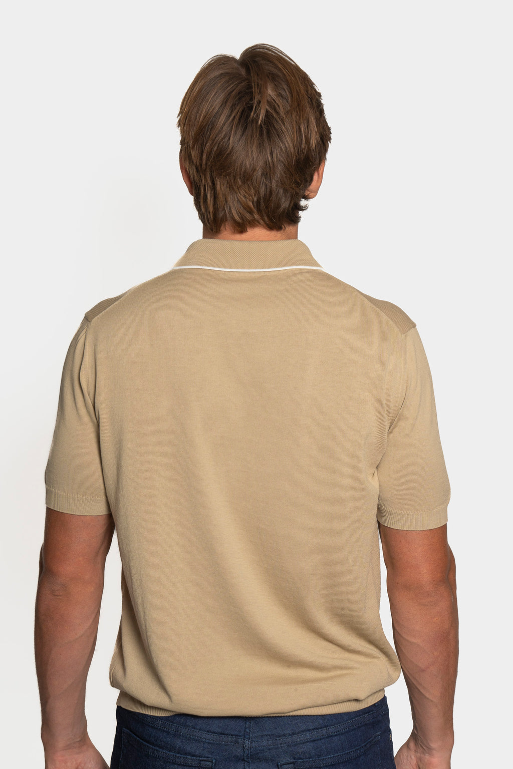 CANALI | Polo With Trim On Collar | Camel