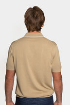 CANALI | Polo With Trim On Collar | Camel