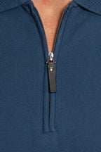 CANALI | Polo With Trim On Collar | Dark Blue