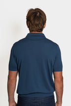 CANALI | Polo With Trim On Collar | Dark Blue