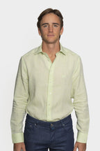 ETRO | Regular Fit Linen Shirt | Pale Green