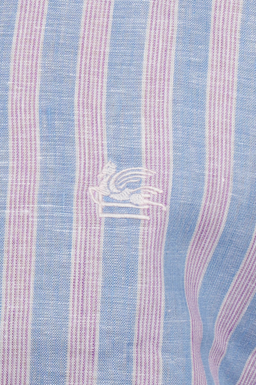 ETRO | Striped Linen Shirt | Purple & Blue