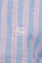 ETRO | Striped Linen Shirt | Purple & Blue