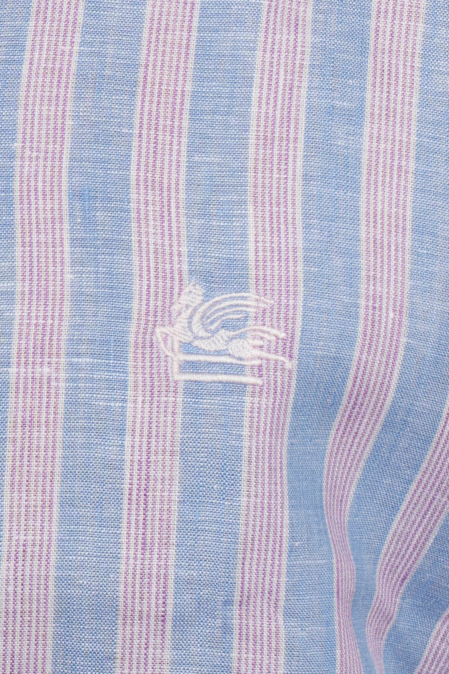 ETRO | Striped Linen Shirt | Purple & Blue