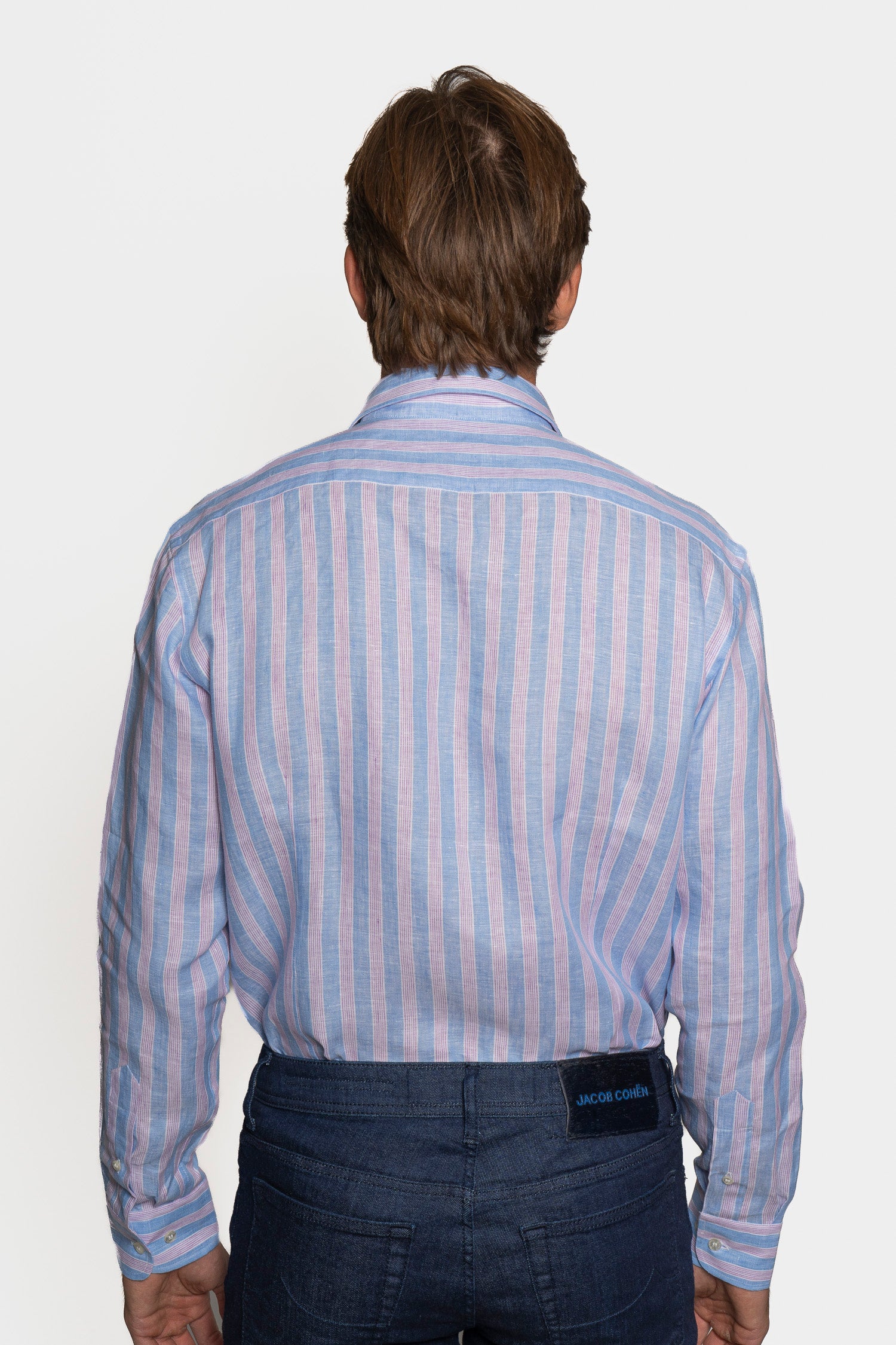 ETRO | Striped Linen Shirt | Purple & Blue