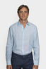 ETRO | Striped Linen Shirt | Teal & Blue
