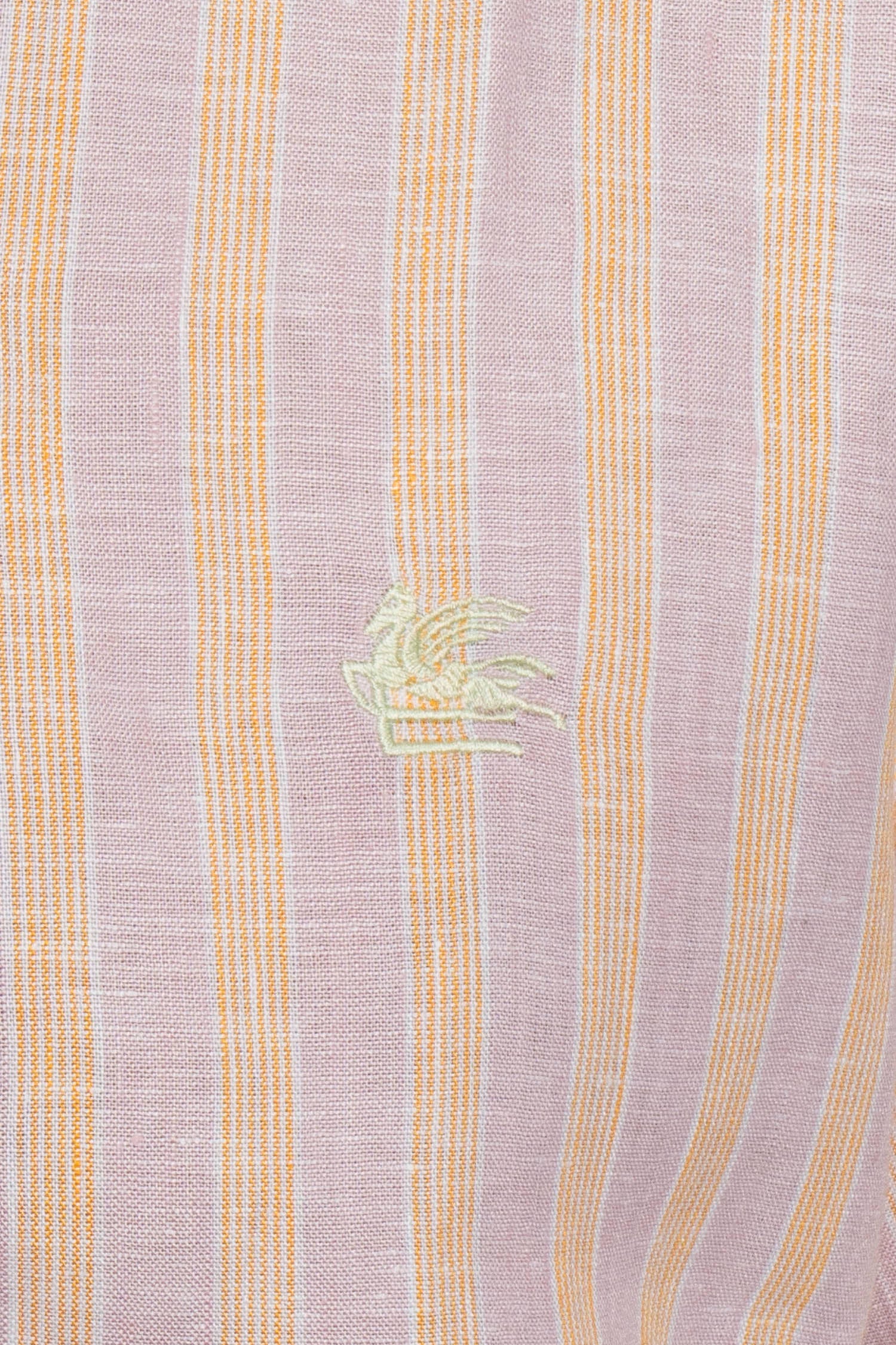 ETRO | Striped Linen Shirt | Orange & Pink