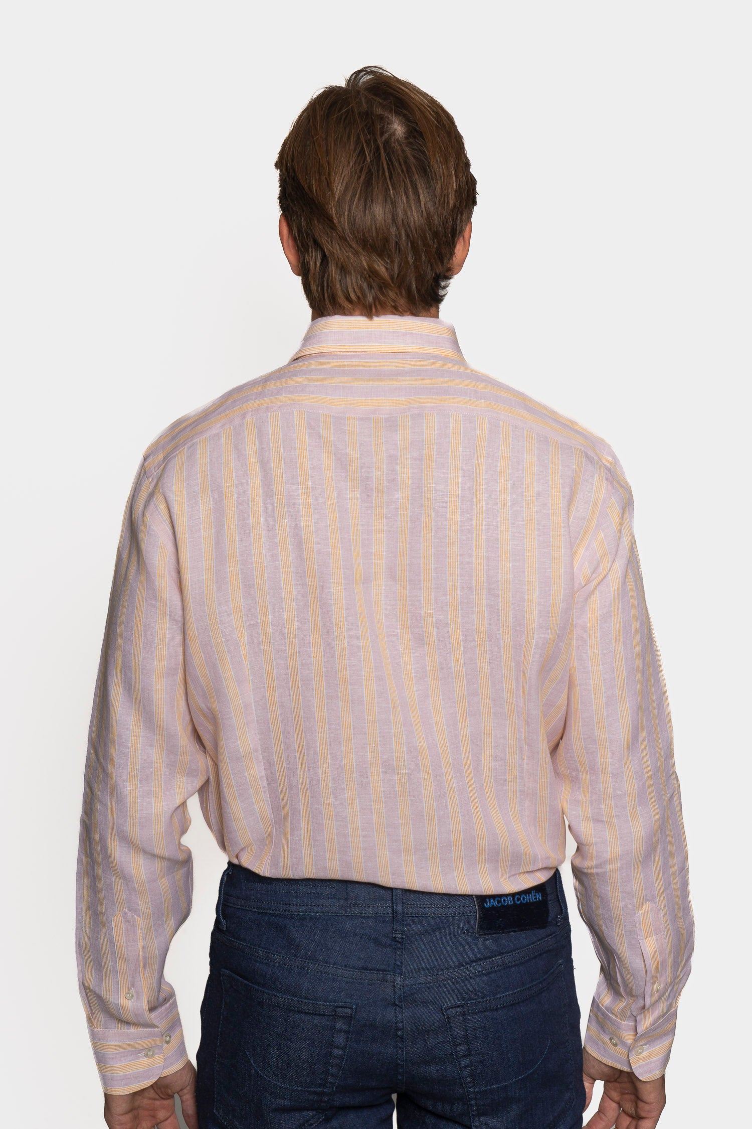 ETRO | Striped Linen Shirt | Orange & Pink