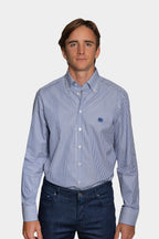 ETRO | Fine Stripe Shirt | Blue & White