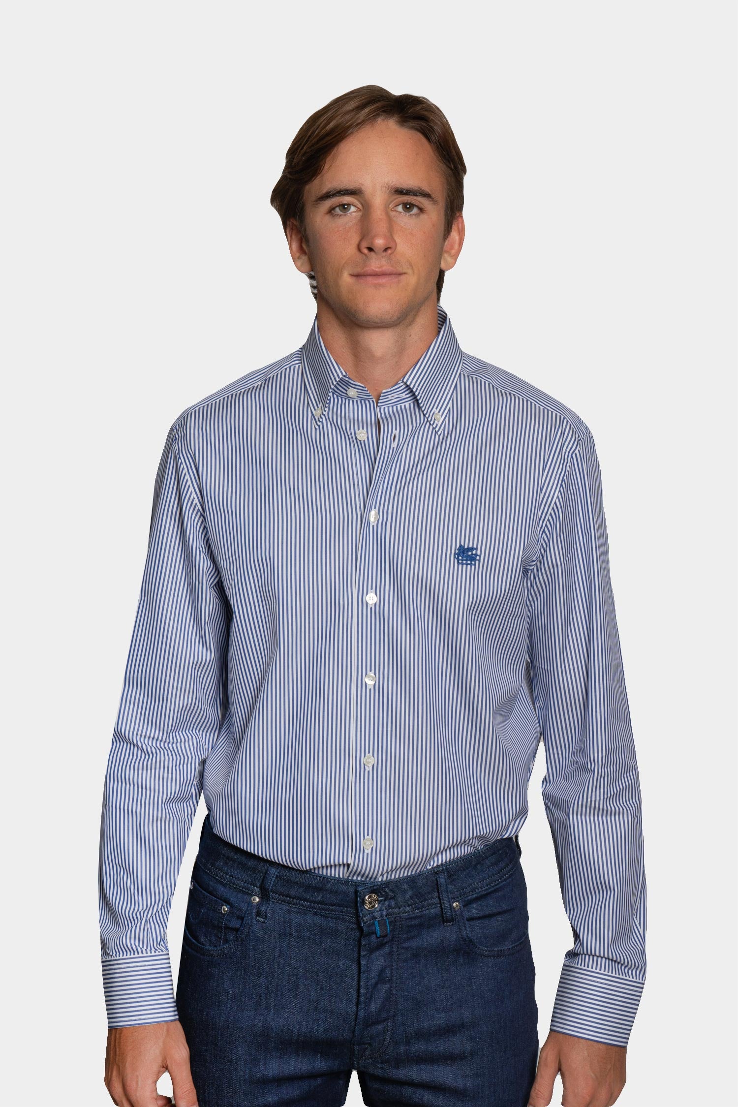ETRO | Fine Stripe Shirt | Blue & White