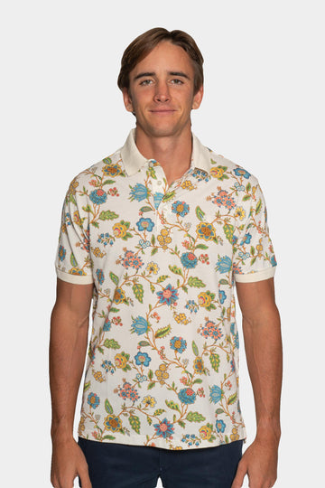 ETRO Cream Large Floral Polo