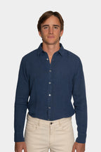 CANALI | Casual Linen Shirt | Dark Blue